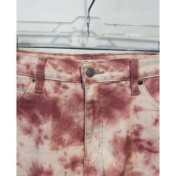 Levis Signature Shorts Womens 14 Pink Tie Dye Denim Heritage High Rise Boho - Picture 2 of 5
